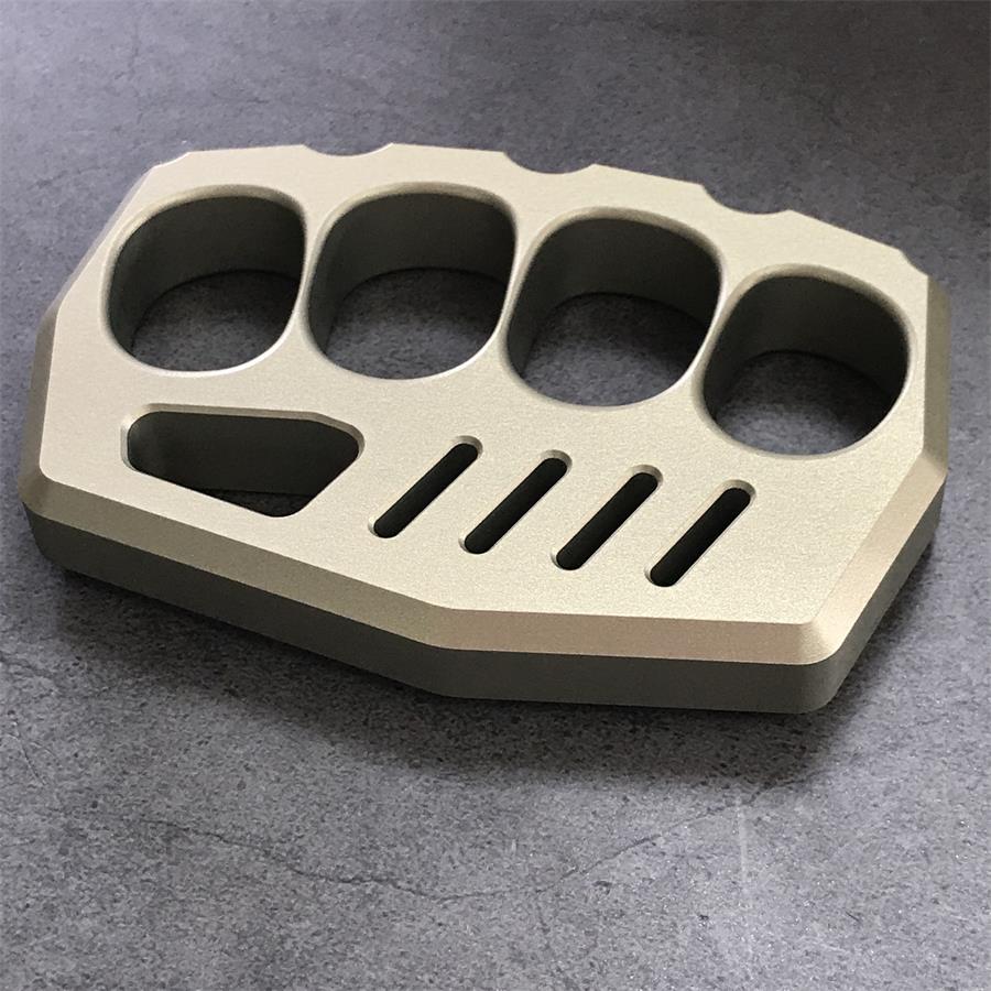 Aviation aluminium knuckle dusters finger hole detail