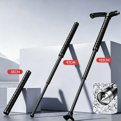 Portable Multifunctional Hiking Expandable Baton Self-defense Baton Trekking Pole folding hiking Mountaineering sticks