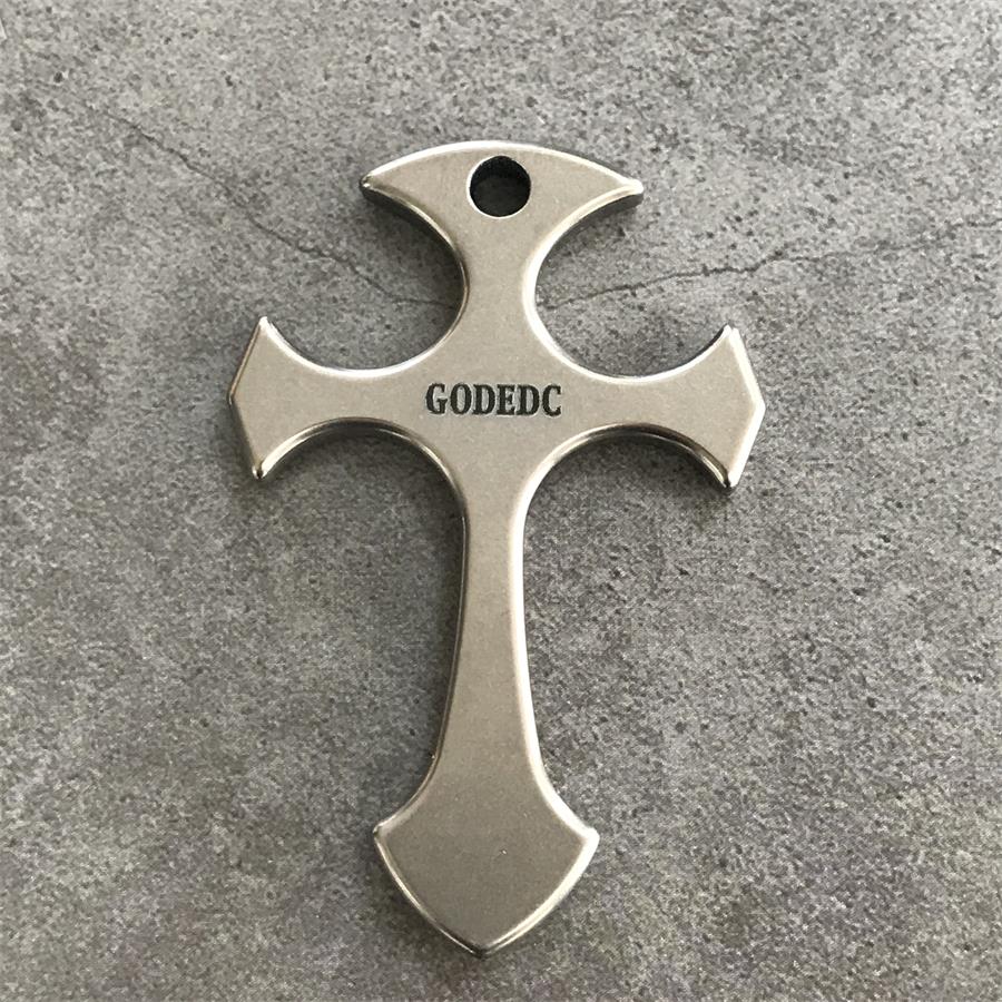 GODEDC Titanium Cross Knuckle Self Defense Necklace Decoration