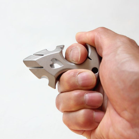 Mini Titanium Knuckle Duster Self Defense Broken Window EDC Tool