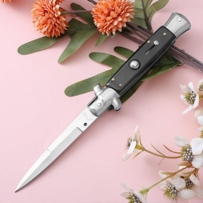 Side Jump AKC Folding Knife Resin Painted Wood Pocket Knives