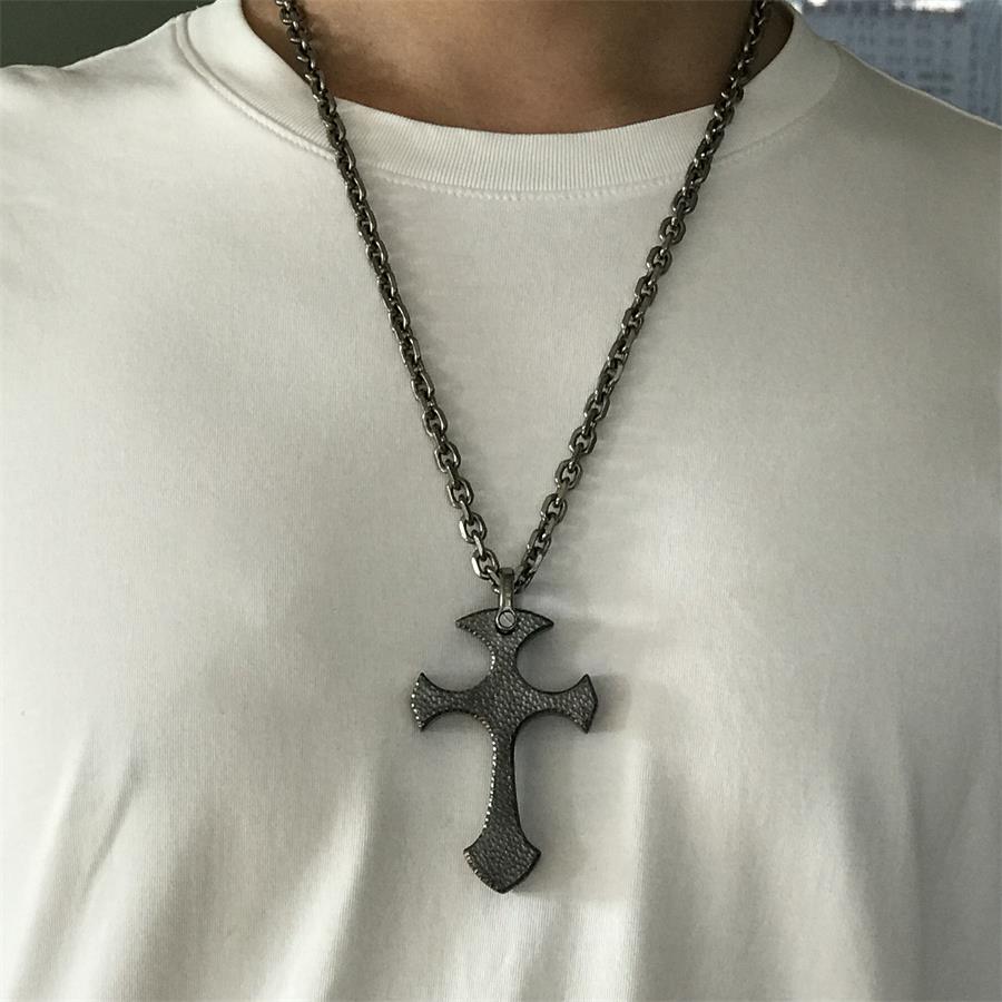 Handmade TC21 Titanium Cross Pendant Necklace