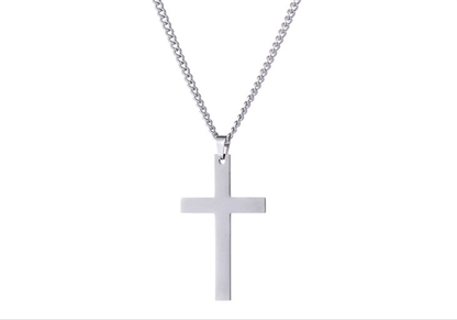Smooth Cross-shaped Titanium Steel Necklace Pendant Decoration