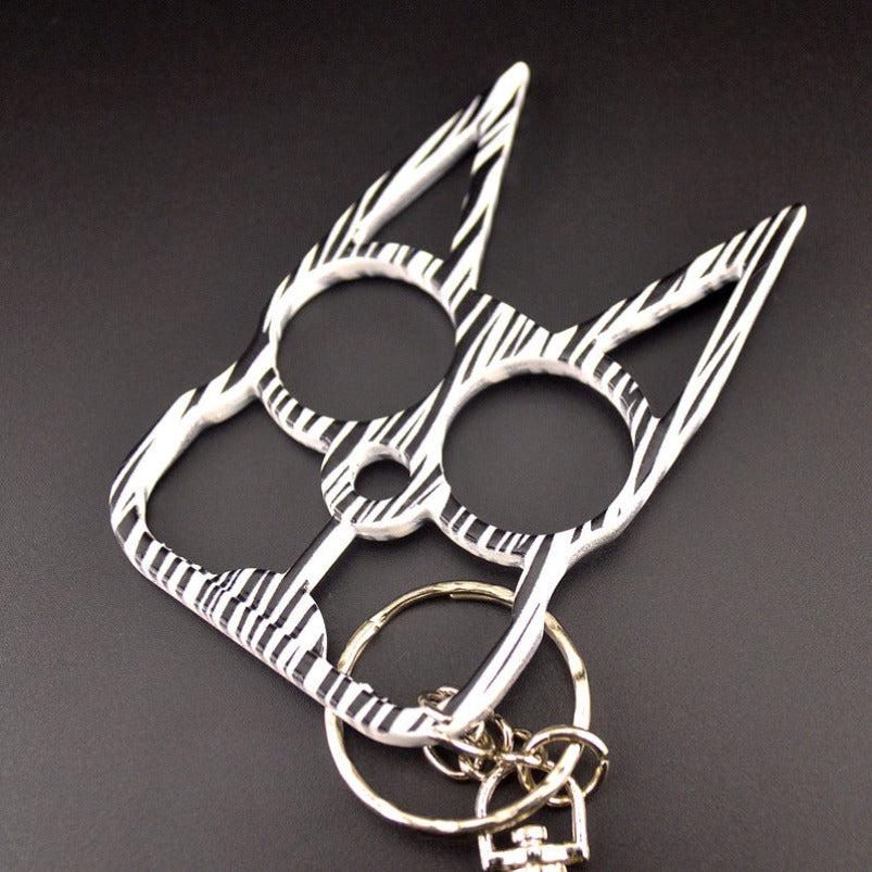 Keychain Cat Knuckle Duster EDC Self-defense Decoration