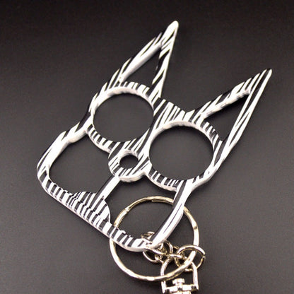 Keychain Cat Knuckle Duster EDC Self-defense Decoration