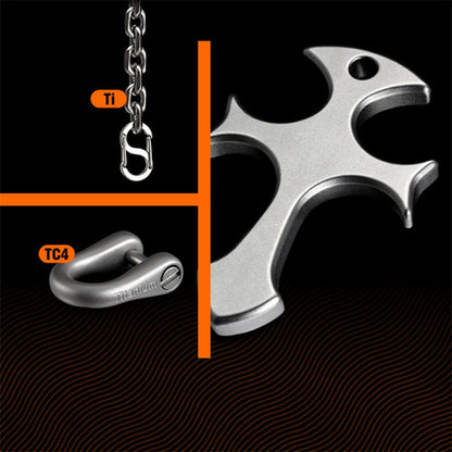 Cross Titanium Knuckle Duster Self-defense Window Breaking EDC Tool