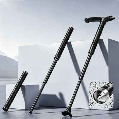 Portable Multifunctional Hiking Expandable Baton Self-defense Baton Trekking Pole folding hiking Mountaineering sticks