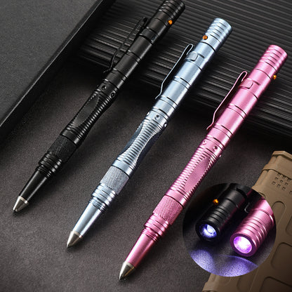 Outdoor Multifunctional Tactical Pen Defense Pocket Knife LED Lighting Window Breaker EDC Survival Tool