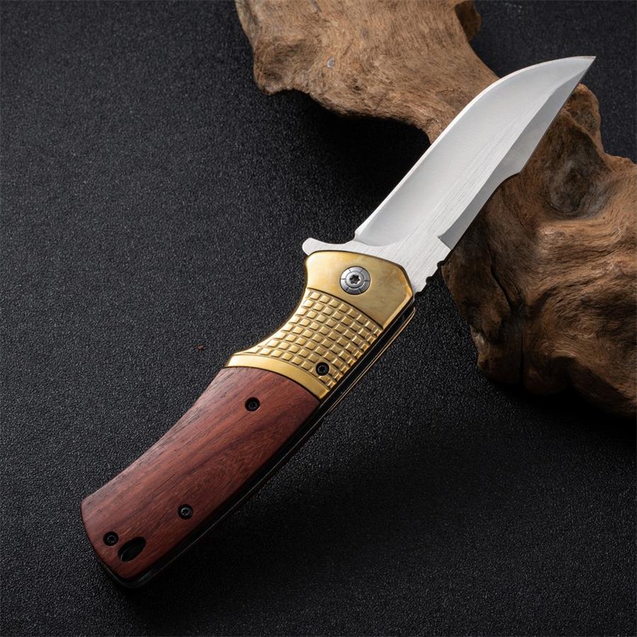 Wooden Handle Outdoor Folding Knife Camping Survival Knives