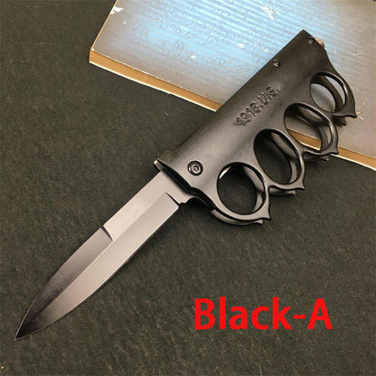 Knuckle Duster Folding Knife Outdoor  Self-defense Pocket Knives Window Breaking Tool