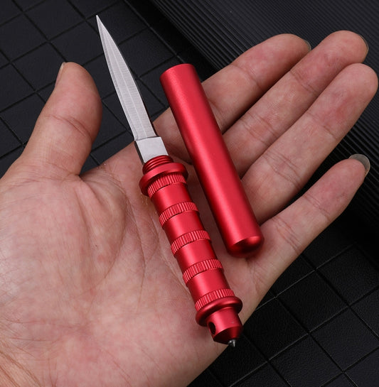 Mini Portable Tactical Pocket Knife Wilderness Survival Keychain Pendant Defense EDC Tool