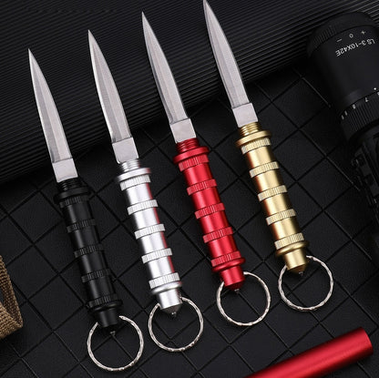 Mini Portable Tactical Pocket Knife Wilderness Survival Keychain Pendant Defense EDC Tool