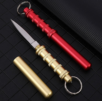 Mini Portable Tactical Pocket Knife Wilderness Survival Keychain Pendant Defense EDC Tool