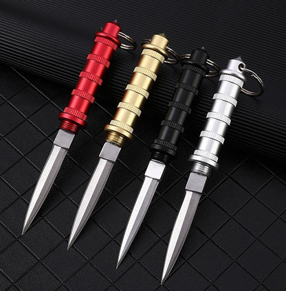 Mini Portable Tactical Pocket Knife Wilderness Survival Keychain Pendant Defense EDC Tool