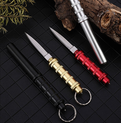 Mini Portable Tactical Pocket Knife Wilderness Survival Keychain Pendant Defense EDC Tool