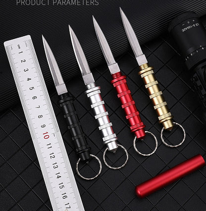 Mini Portable Tactical Pocket Knife Wilderness Survival Keychain Pendant Defense EDC Tool