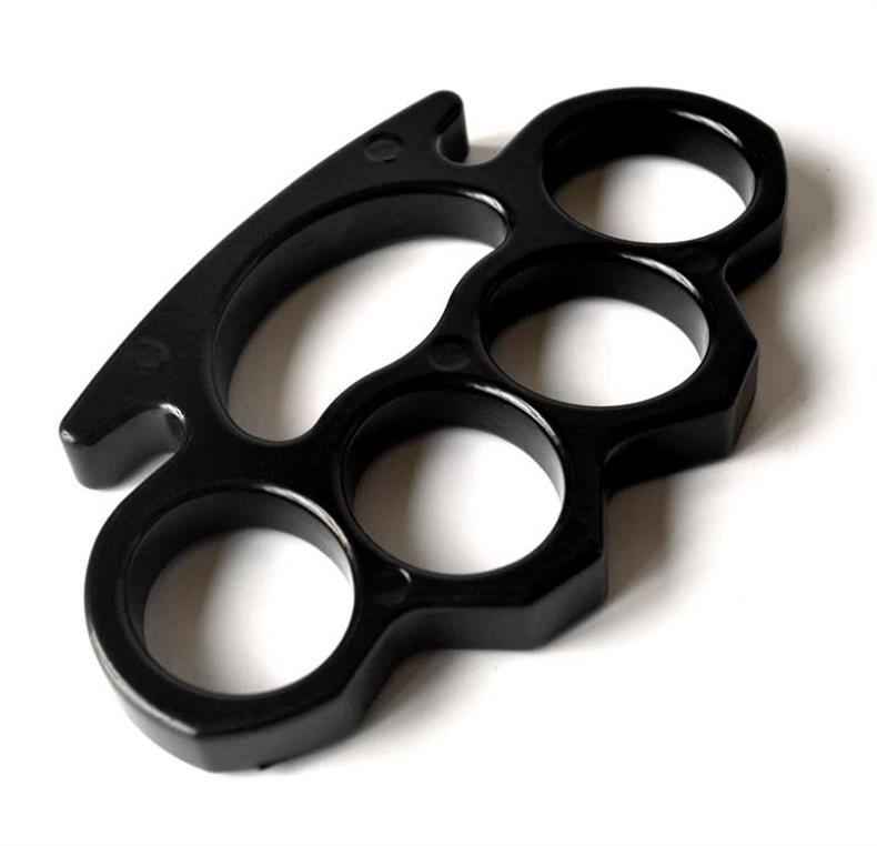 Thickened Metal Brass Knuckles Duster Four Fingers Fist Buckle Camping Broken Window Defense Boxing Finger Ring Life-saving EDC Tools
