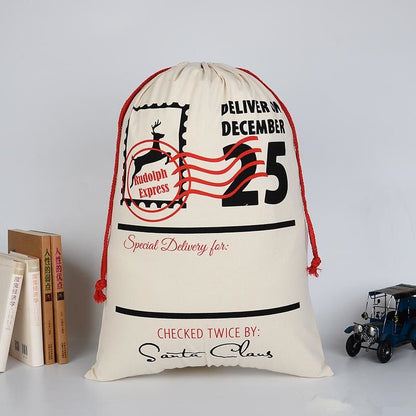 Large Organic Heavy Canvas Bag Christmas Gift Cotton Environmental Protection Drawstring Bagss