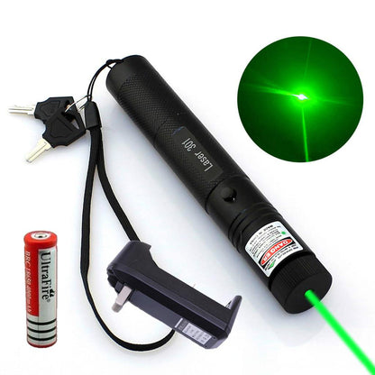 10Mile Military Green Laser Pointer Pen 5mw 532nm Powerful Cat Toy+18650 Battery+Charger