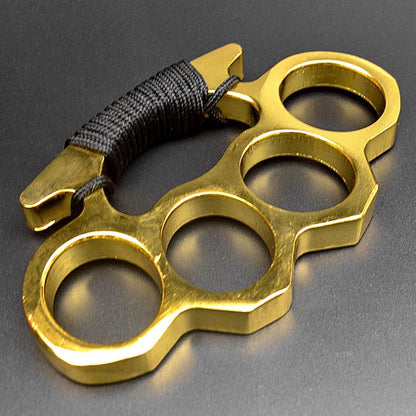 Thickened Metal Brass Knuckles Duster Four Fingers Fist Buckle Camping Broken Window Defense Boxing Finger Ring Life-saving EDC Tools