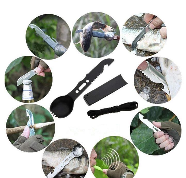 Multifunctional Self-defense SOS Wilderness Survival Kit Outdoor Waterproof Case Tactical Knife EDC Tool