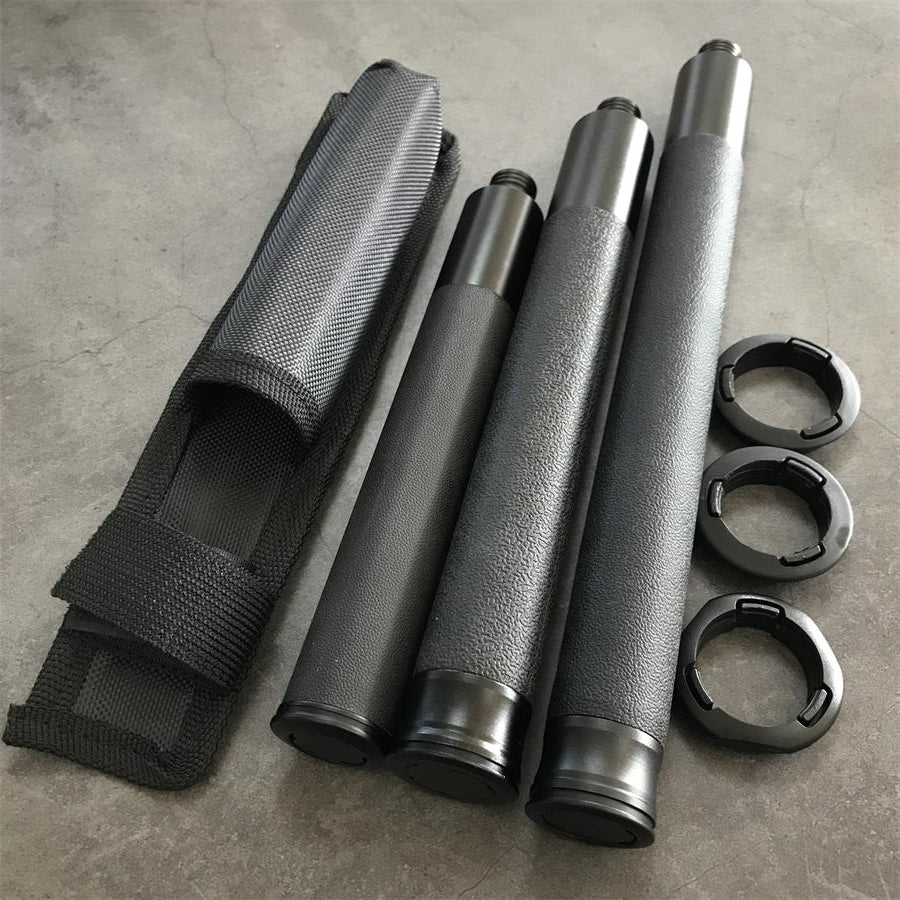 Full kit: three batons, nylon holsters, and retention rings