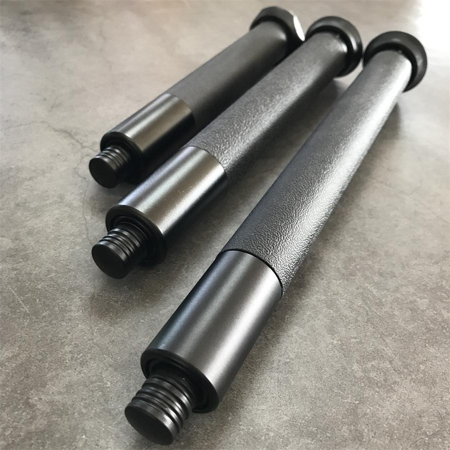 Close-up of baton grip section showing rubber texture detail