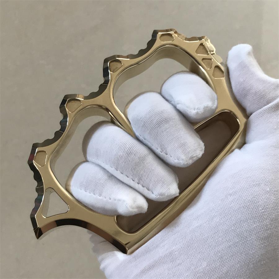 Thickened solid brass knuckle duster thickened palm rest detail