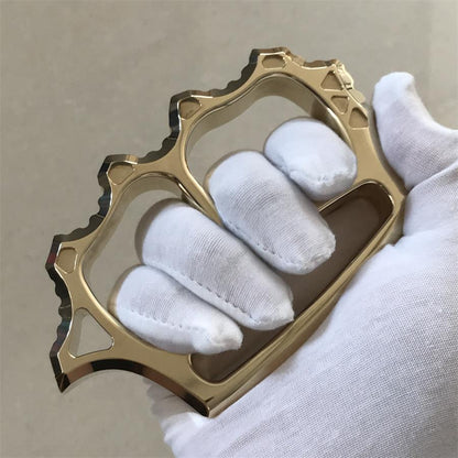 Thickened solid brass knuckle duster thickened palm rest detail