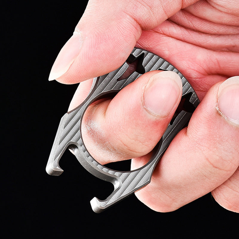 Mini Multifunctional Titanium Knuckle Duster Bottle Opening EDC Tool