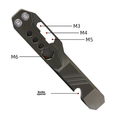 Outil de défense multifonctionnel en alliage de titane TC4, ouvre-bouteille, outils EDC portables de haute dureté