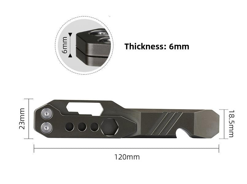 Outil de défense multifonctionnel en alliage de titane TC4, ouvre-bouteille, outils EDC portables de haute dureté