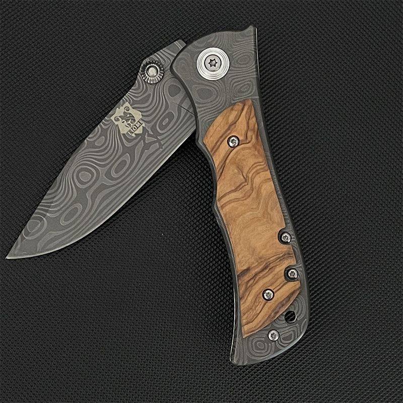 Liome 339 Damascus Tactical Pocket Folding Knife Outdoor Portable Camping Military Knives Security Defense Pocket EDC Tool