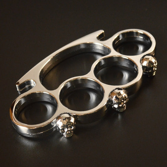 Metal Brass Knuckle Duster Skull Style Four-finger Boxing Sleeve Outdoor Camping Safety Orientation Pocket EDC Tool