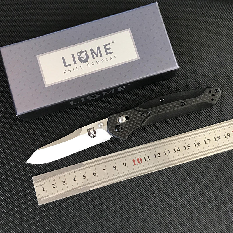 Liome 940 Axis Folding Knife Carbon Fiber Handle Outdoor Camping Tactical Safety Defense Pocket Military Knives Portable EDC Tool