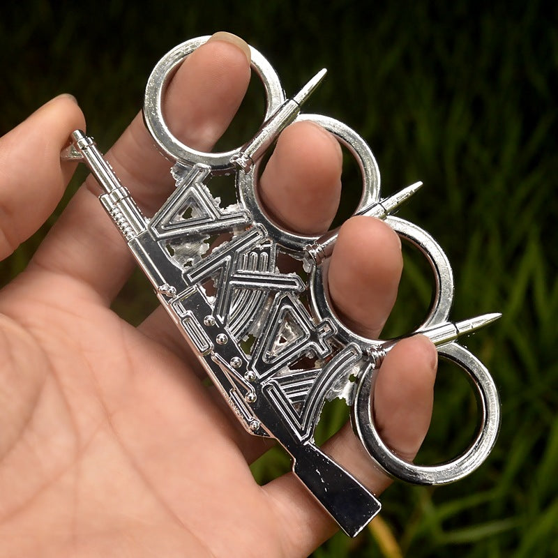 Multi-style créativité métal laiton Knuckle Duster quatre doigts tigre Camping en plein air sécurité défense sauvetage poche EDC outil