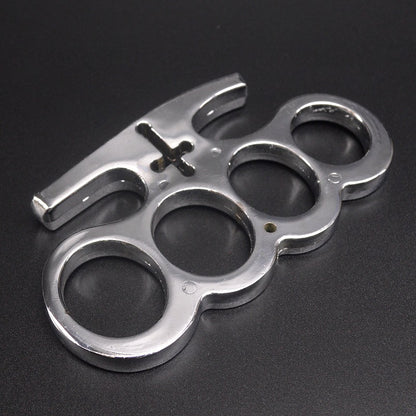 Brass Knuckles Duster Four-finger Ring Fist Buckle Cross Combat Outdoor Defense Four-finger Boxing Glove Hand Buckle EDC Pocket Tool