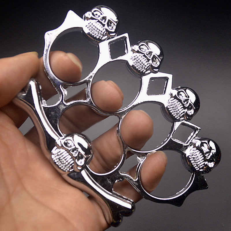 Strong Metal Brass Knuckle Duster Skull Style Four Finger Tiger Outdoor Camping Safety Defense Pocket  EDC Tool