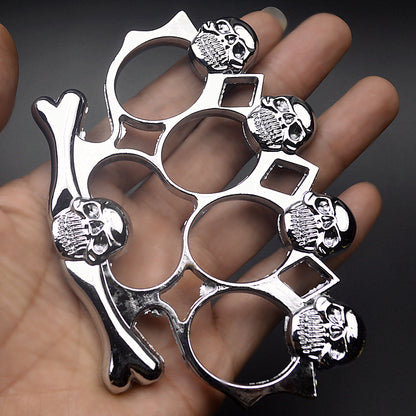 Strong Metal Brass Knuckle Duster Skull Style Four Finger Tiger Outdoor Camping Safety Defense Pocket  EDC Tool