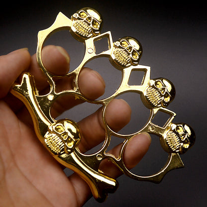 Strong Metal Brass Knuckle Duster Skull Style Four Finger Tiger Outdoor Camping Safety Defense Pocket  EDC Tool