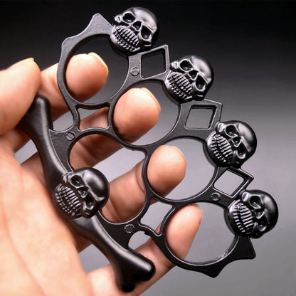 Strong Metal Brass Knuckle Duster Skull Style Four Finger Tiger Outdoor Camping Safety Defense Pocket  EDC Tool