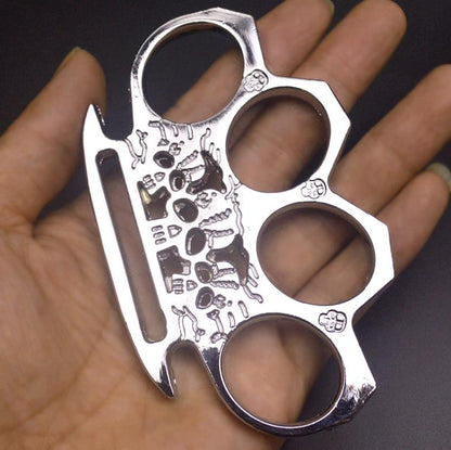 Ghost - Solid Brass Knuckles Duster For Self Defense Window Breaker EDC Supplies