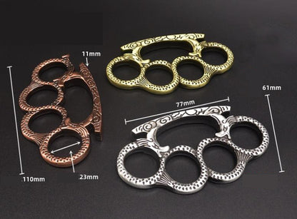 Medusa - Solid Brass Knuckles Duster For Self Defense Window Breaker EDC Supplies