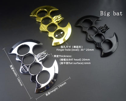 Big Bat Fist Buckle Metal Brass Knuckle Duster Four Finger Tiger Outdoor Camping Safety Defense Pocket  EDC Tool