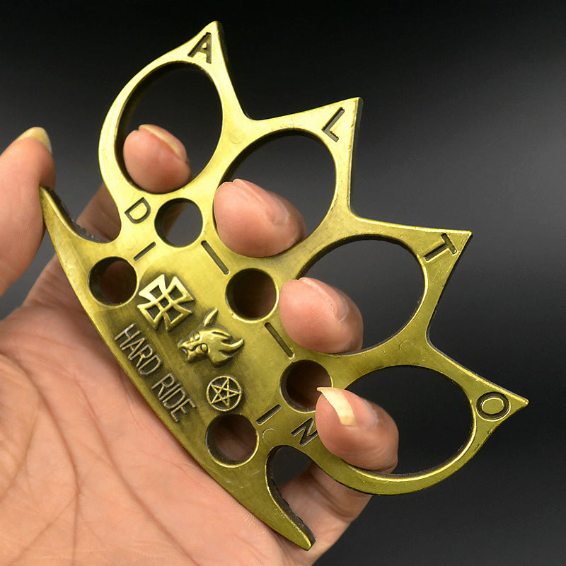 Outdoor Fitness Metal Brass Knuckle Duster Self-defense Boxing with Tr ...