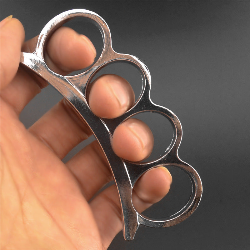 Metal Fight Knuckle Duster Four Finger Martial Arts Fighting Iron Fist Ring Hands Clasp Hand Support Bodybuilding Boxing Pocket EDC Tool