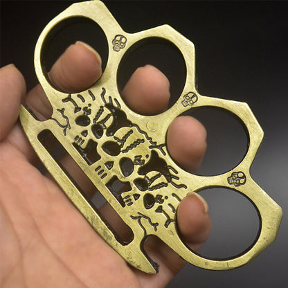 Ghost - Solid Brass Knuckles Duster For Self Defense Window Breaker EDC Supplies