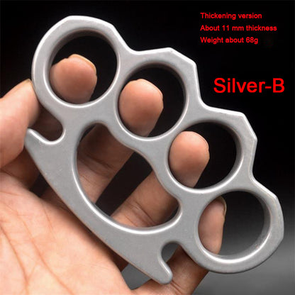 Thickened Metal Brass Knuckles Duster Four Fingers Fist Buckle Camping Broken Window Defense Boxing Finger Ring Life-saving EDC Tools