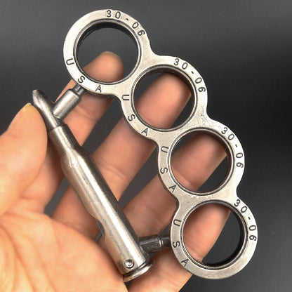 Multifonctionnel en métal Knuckle Duster doigt tigre quatre doigts Arts martiaux pratique boxe couverture défense anneau de boxe boucle à main en plein air sécurité défense EDC outil