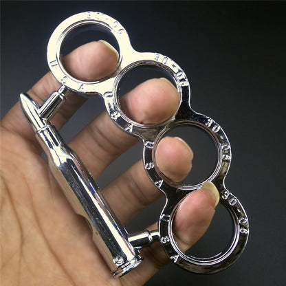 Multifonctionnel en métal Knuckle Duster doigt tigre quatre doigts Arts martiaux pratique boxe couverture défense anneau de boxe boucle à main en plein air sécurité défense EDC outil